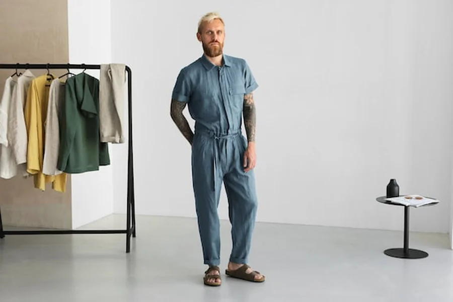 jean jumpsuit for men
